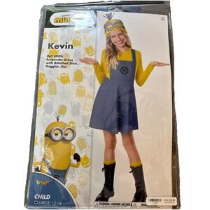 Minion Skirt Dress Goggles hat Child Girls Large 12-14 Halloween Costume Spirit